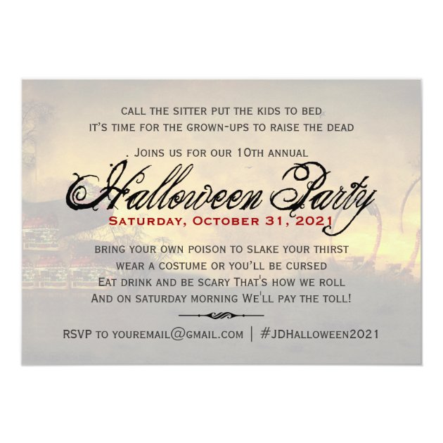 Creepy Jester Carnival Halloween Invitation