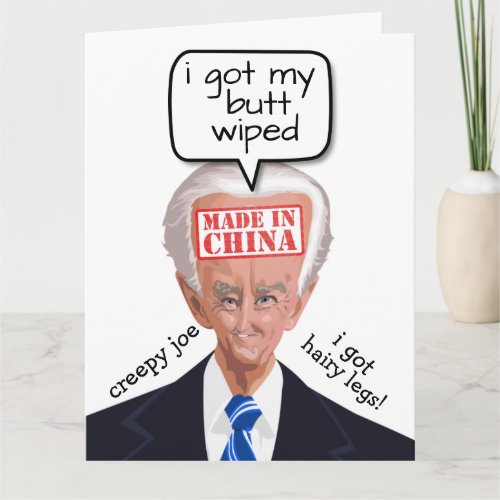 CREEPY JOE BIDEN FUNNY butt wiped BIRTHDAY CARDS