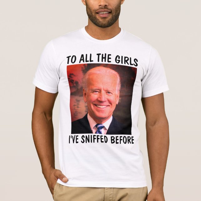 CREEPY JOE BIDEN FUNNY SNIFF T-SHIRTS (Front)