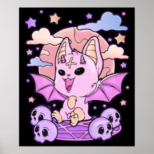 Creepy Kawaii Chibi Horror Cute Creepy Pastel Goth Poster