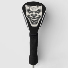 Creepy Killer Clown Smile Monochromatic Golf Head Cover