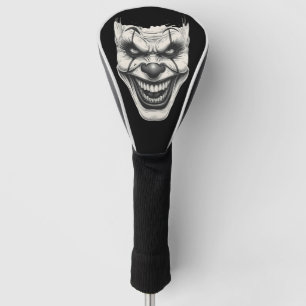Creepy Killer Clown Smile Monochromatic Golf Head Cover