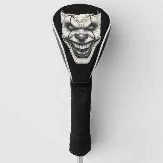 Creepy Killer Clown Smile Monochromatic Golf Head Cover