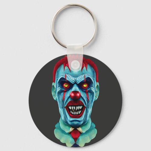 Creepy Killer Zombie Clown Horror Art  Keychain