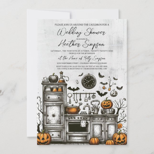 Creepy Kitchen Bridal Shower Invitation (Front)