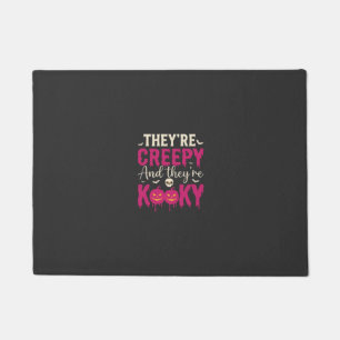 Creepy Kooky Halloween Skull Pumpkin Design_1 Doormat