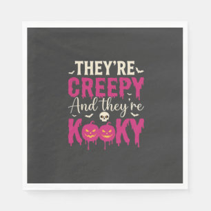 Creepy Kooky Halloween Skull Pumpkin Design_1 Napkins