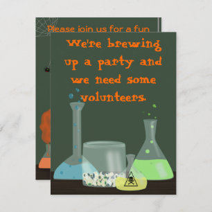 Creepy Laboratory Halloween Invitation, two sides Invitation