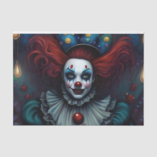 Creepy Lady Clown Halloween Decoupage Paper