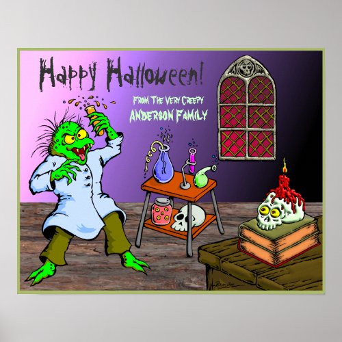 Creepy Mad Science Lab Halloween Poster