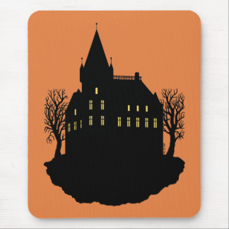Creepy Mansion in Silhouette Mouse Pad