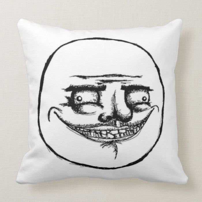 Creepy Me Gusta Face Throw Pillows