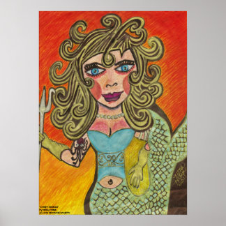 Creepy Mermaid Poster