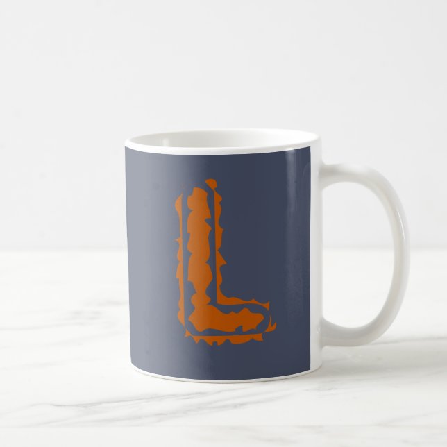 Creepy Monogram Clashing Orange on Blue Coffee Mug (Right)