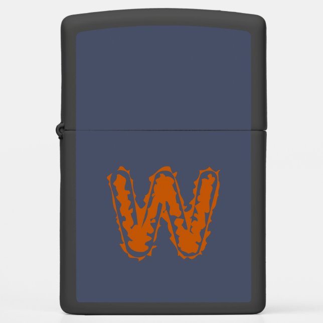 Creepy Monogram Clashing Orange on Blue Zippo Lighter (Front)