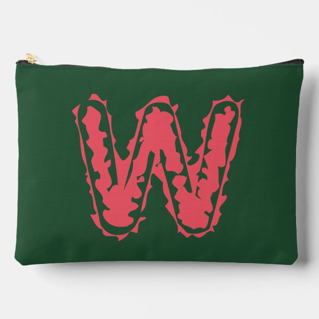 Creepy Monogram Clashing Pink on Green Accessory Pouch (Front)