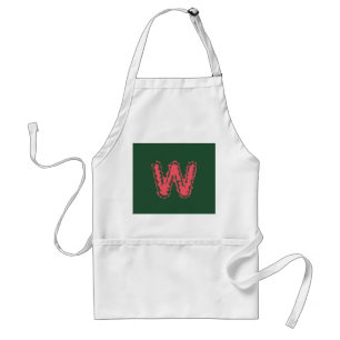 Creepy Monogram Clashing Pink on Green Adult Apron