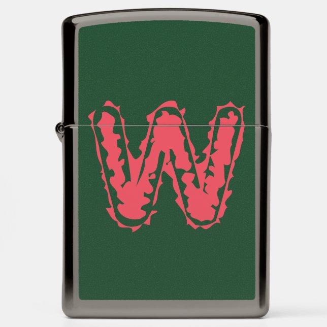 Creepy Monogram Clashing Pink on Green Zippo Lighter (Front)