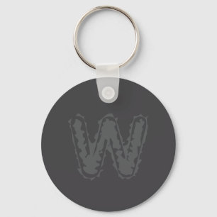 Creepy Monogram Grey on Grey Keychain