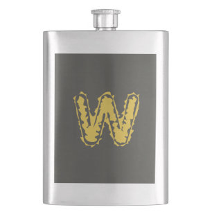 Creepy Monogram Moody Yellow on Dark Grey Flask