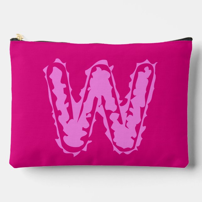 Creepy Monogram Pink on Pink Accessory Pouch (Front)