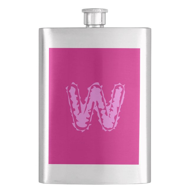 Creepy Monogram Pink on Pink Flask (Front)