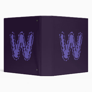 Creepy Monogram Purple on Purple 3 Ring Binder