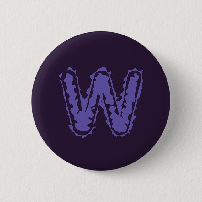 Creepy Monogram Purple on Purple Button (Front)