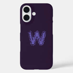 Creepy Monogram Purple on Purple iPhone 16 Case
