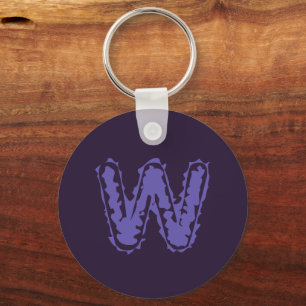 Creepy Monogram Purple on Purple Keychain