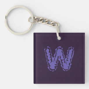 Creepy Monogram Purple on Purple Keychain