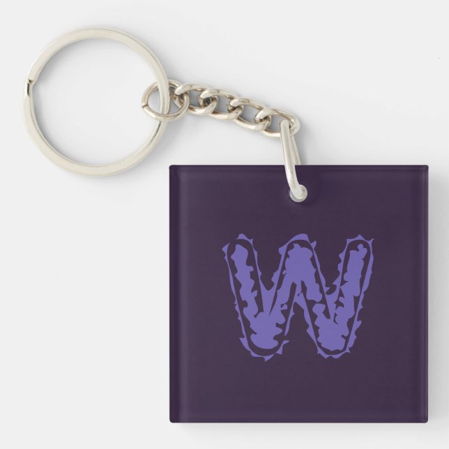 Creepy Monogram Purple on Purple Keychain (Front)