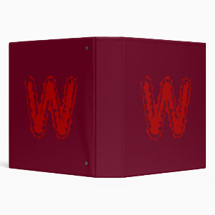 Creepy Monogram Red on Red 3 Ring Binder