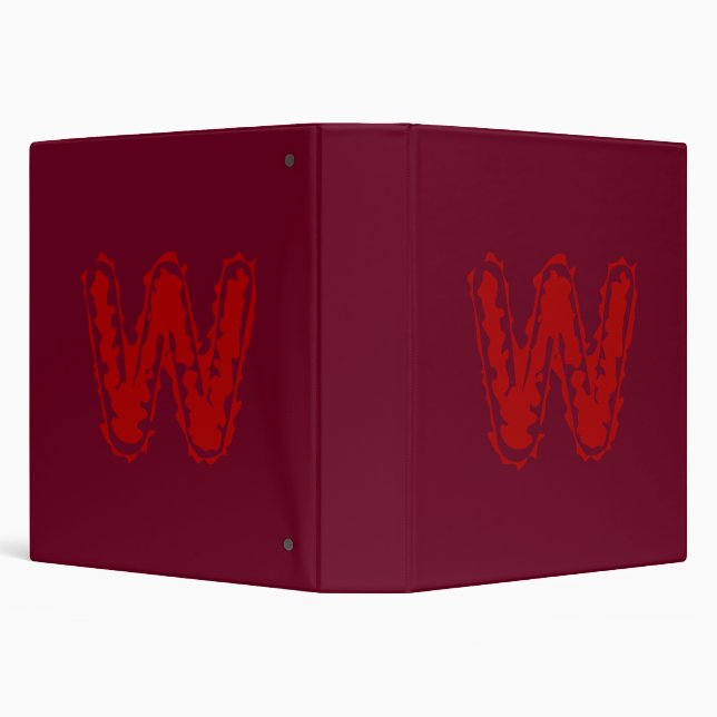 Creepy Monogram Red on Red 3 Ring Binder (Background)