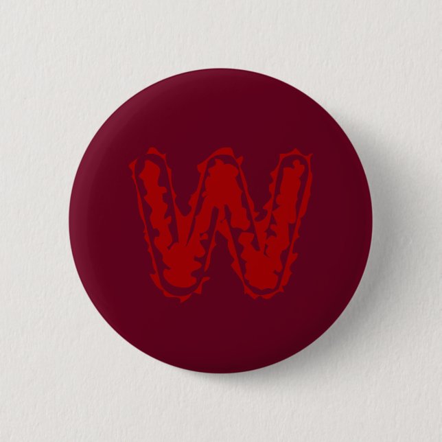 Creepy Monogram Red on Red Button (Front)