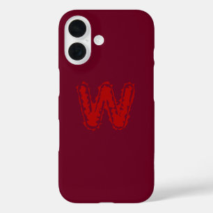 Creepy Monogram Red on Red iPhone 16 Case