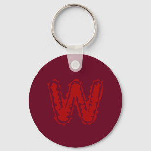 Creepy Monogram Red on Red Keychain