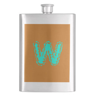 Creepy Monogram Toxic Green on Orange Flask