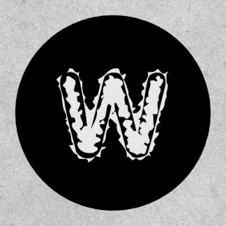 Creepy Monogram White on Black Patch