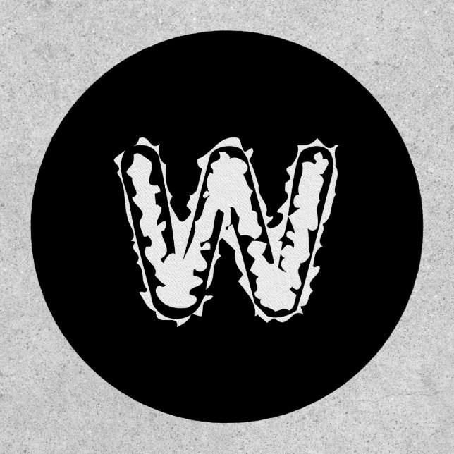 Creepy Monogram White on Black Patch (Front)