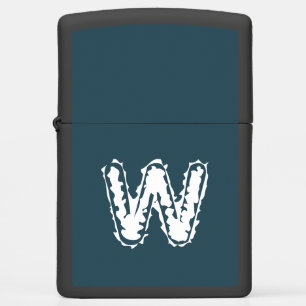 Creepy Monogram White on Blue Zippo Lighter