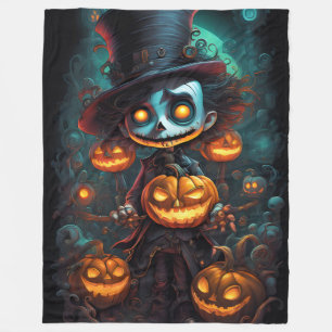 Creepy Monster Halloween Fleece Blanket