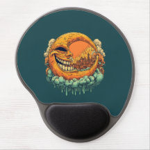 Creepy Moon Fire Desk Mat