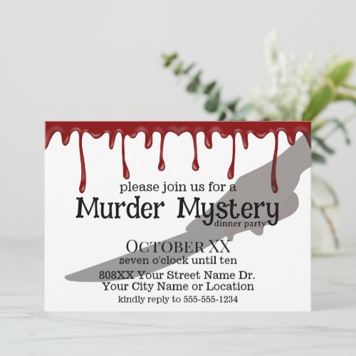 Creepy Murder Mystery Dinner Party Invitation