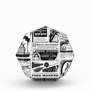 creepy newspaper acrylic award