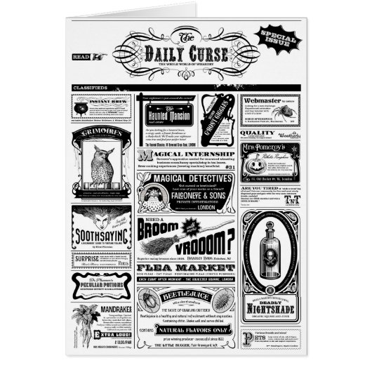 creepy newspaper cards (Front)