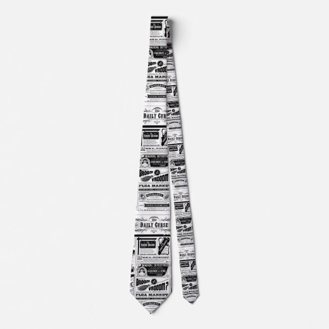 creepy newspaper neck tie (Front)