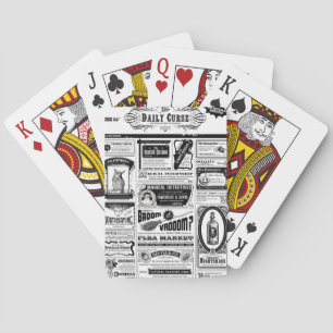 creepy newspaper poker cards