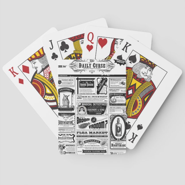 creepy newspaper poker cards (Back)