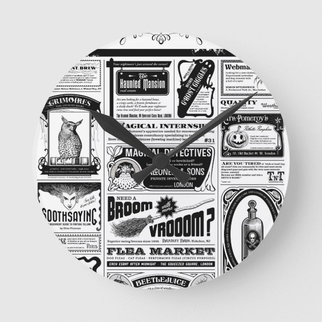 creepy newspaper round clock (Front)